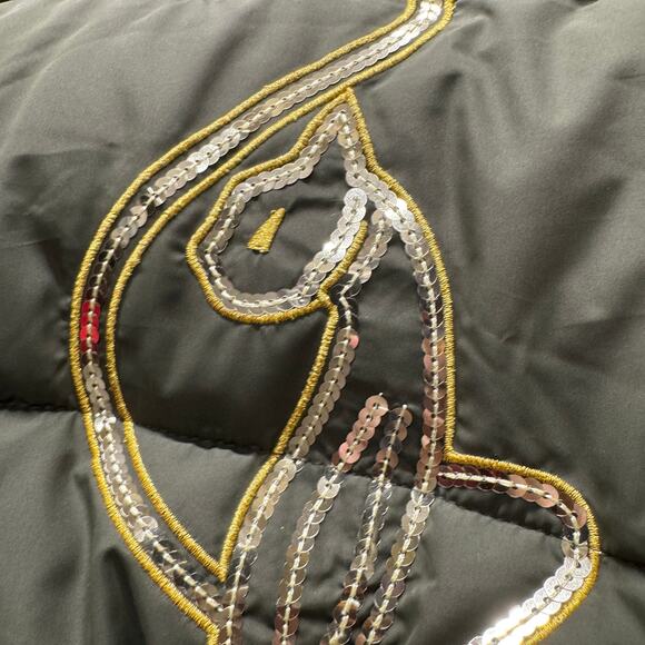 Vintage Baby Phat Jacket Puffer Vest Sequined Y2K Snap Up Womens Medium NOS NEW - Picture 7 of 15